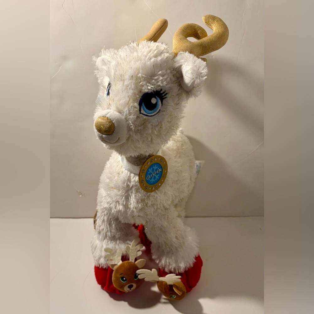 Build-A-Bear White and Gold Reindeer Plush Glisten